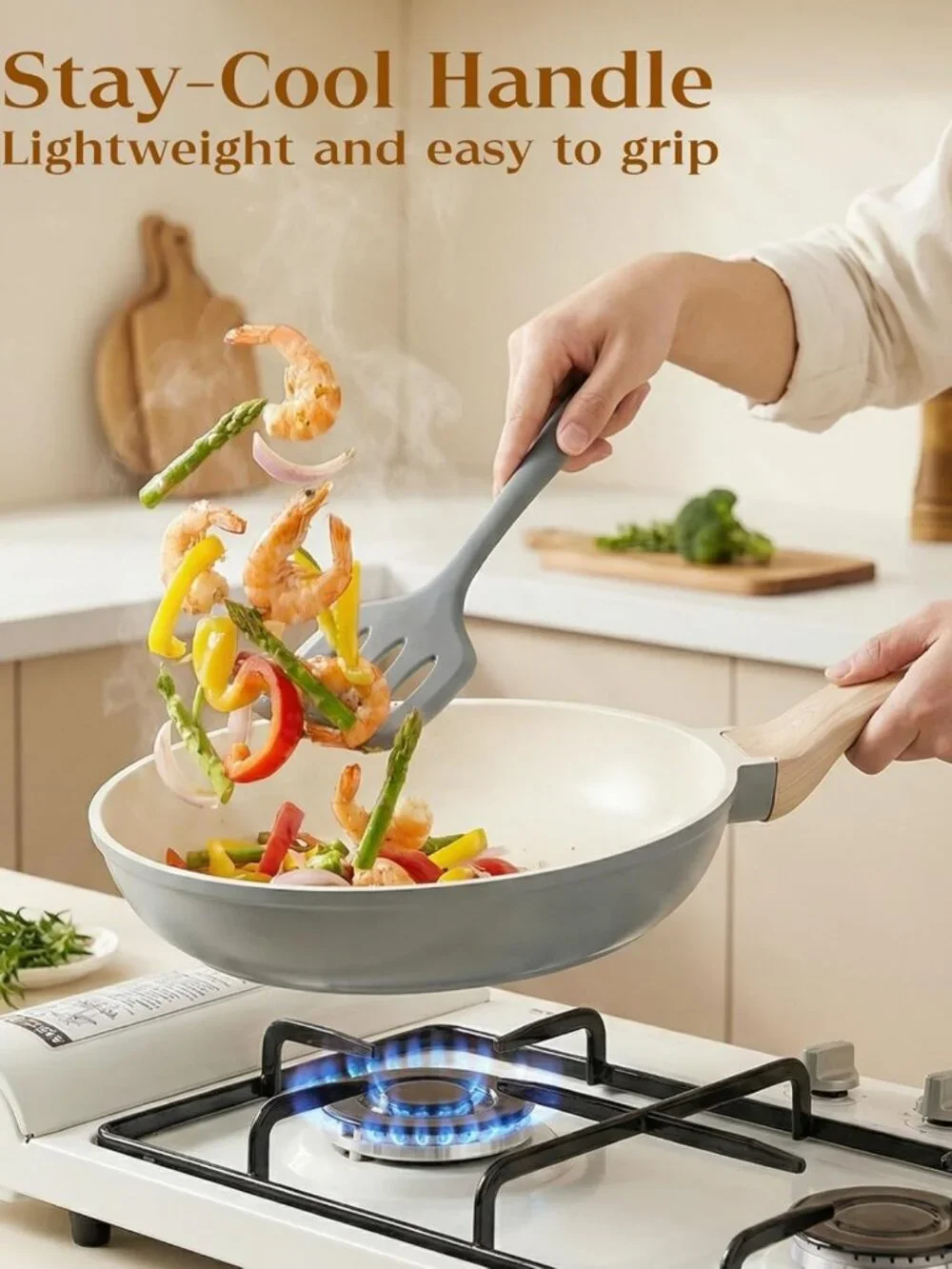 16-Piece Titanium Cookware Set, Non-Toxic, Dishwasher & Oven Safe, Induction